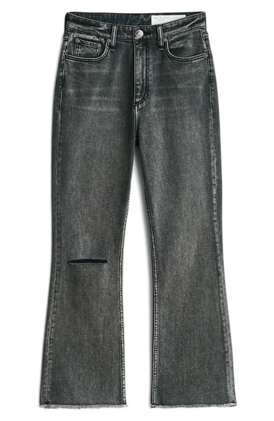 Shop Rag & Bone Casey Frayed High Waist Ankle Flare Jeans In Serwholes