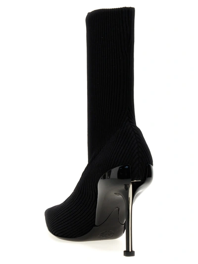 Shop Alexander Mcqueen Slash Boots, Ankle Boots Black