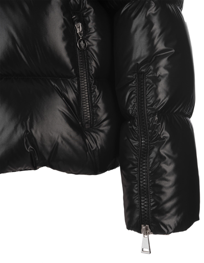 Shop Moncler Black Huppe Short Down Jacket In Nero