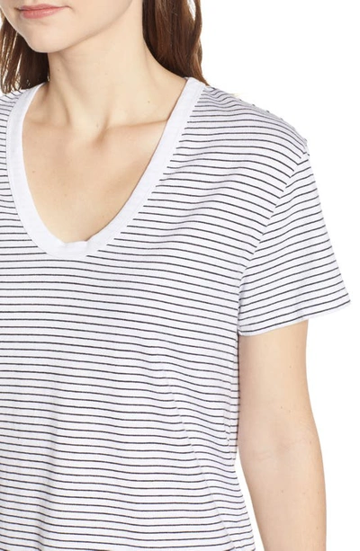 Shop Ag Henson Stripe Tee In True White / True Black