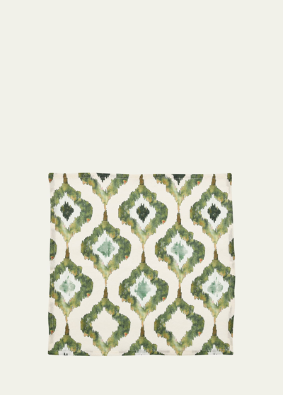 Shop Kim Seybert Ikat Green Watercolor Napkin In Olive