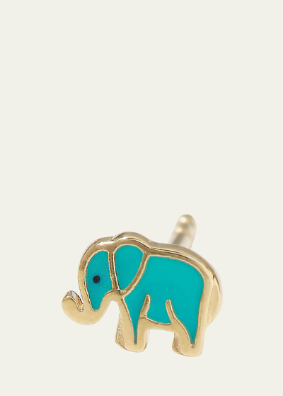 Shop Sydney Evan 14k Mini Elephant Enamel Single Stud Earring