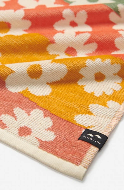 Shop Slowtide Joplin Floral Cotton Beach Towel In Orange Multi