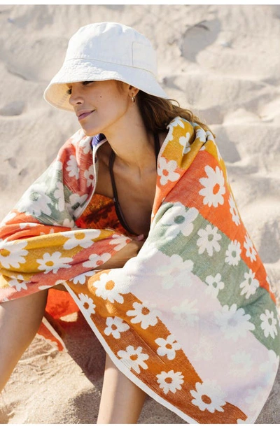 Shop Slowtide Joplin Floral Cotton Beach Towel In Orange Multi