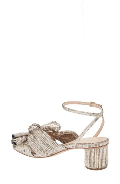 Shop Loeffler Randall Dahlia Ankle Strap Knotted Sandal In Champagne