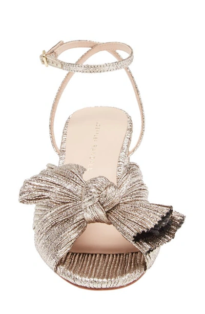 Shop Loeffler Randall Dahlia Ankle Strap Knotted Sandal In Champagne