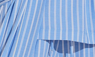 Shop Eberjey Gisele Stripe Longline Robe In Nordic Stripes Vista Blueivory