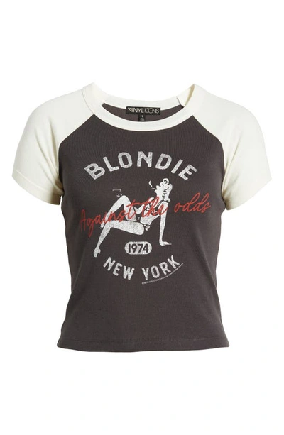 Shop Vinyl Icons Blondie Colorblock Cotton Graphic T-shirt In Grey