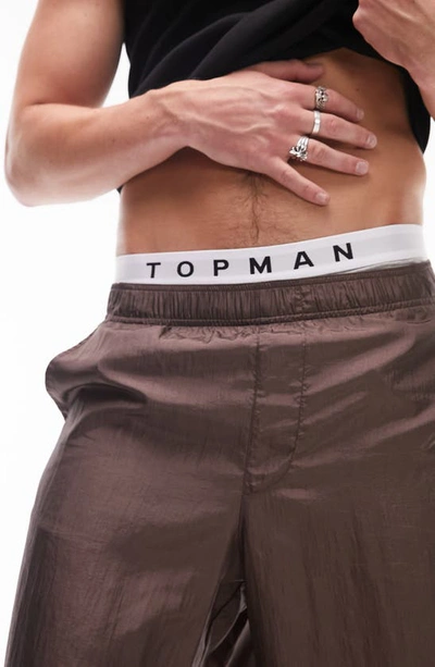 Shop Topman Extreme Baggy Pants In Brown