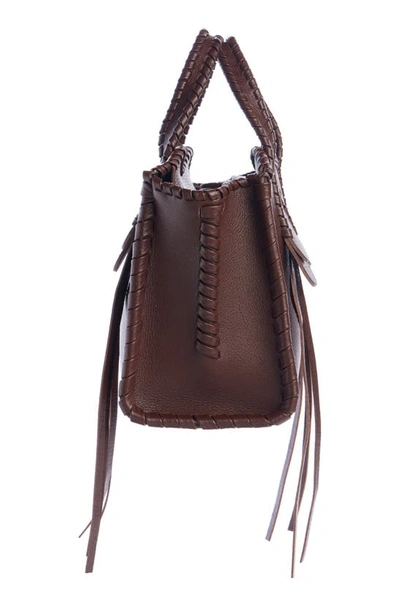 Shop Chloé Mini Mony Grained Leather Crossbody Bag In Chocolate 25c