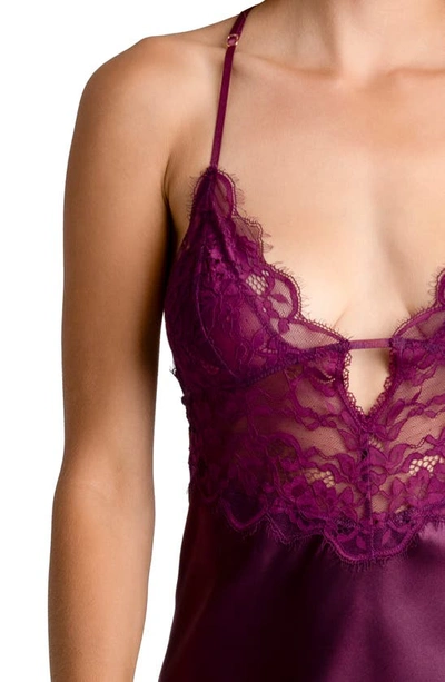 Shop In Bloom By Jonquil Geneva Lace & Satin Chemise In Plum