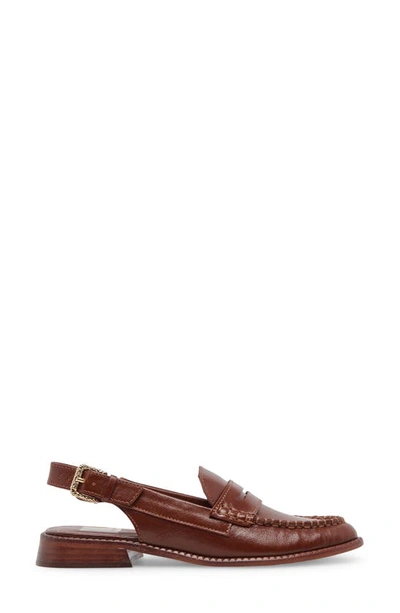 Shop Dolce Vita Hardi Slingback Penny Loafer In Brown Crinkle Patent