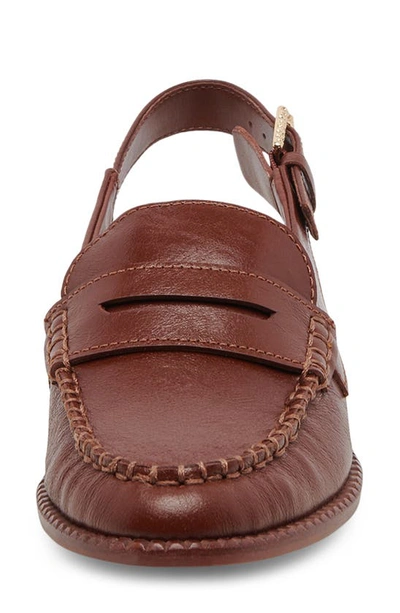 Shop Dolce Vita Hardi Slingback Penny Loafer In Brown Crinkle Patent