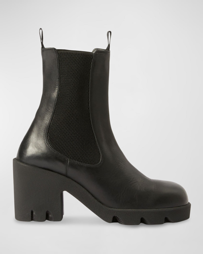 Shop Burberry Stride Leather Chelsea Ankle Boots In Black
