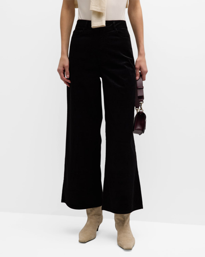 Shop Paige Harper Wide-leg Ankle Jeans In Black