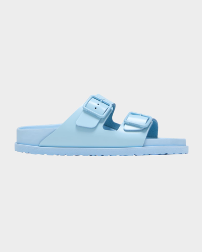 Shop Birkenstock Arizona Dual-buckle Slide Sandals In Powder Blue