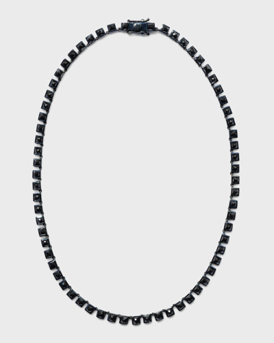 Shop Nakard Mini Tile Riviere Necklace In Black Spinel
