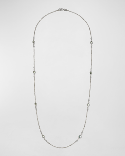 Shop Konstantino Silver And Gold Necklace In Green Amethyst