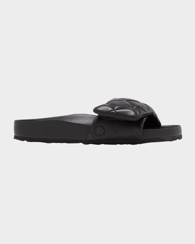 Shop Birkenstock Sylt Quilted Slide Pool Sandals In Black