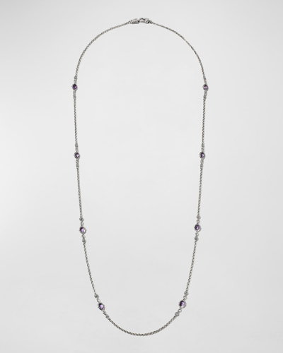 Shop Konstantino Silver And Gold Necklace In Purple Amethyst