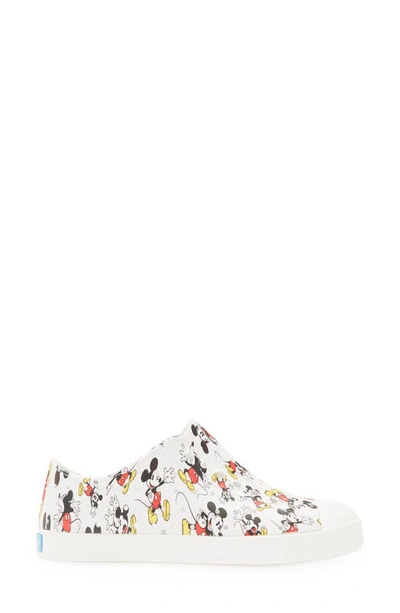 Shop Native Shoes X Disney Kids' Jefferson Print Slip-on Sneaker In Shell White/mickey Print