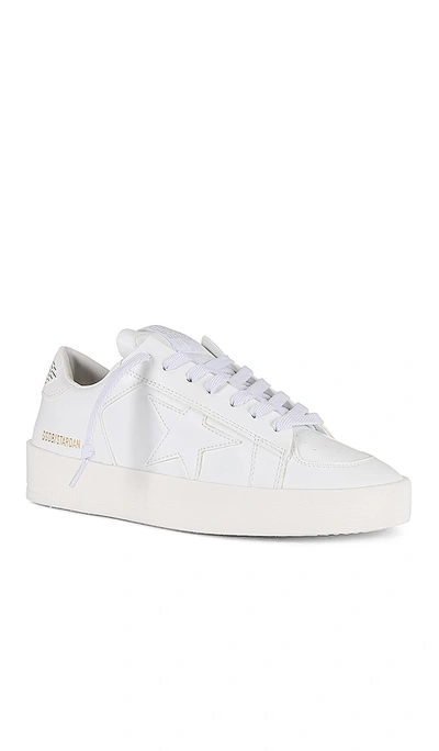 Golden Goose White Stardan Leather Sneakers With Star Motif In White