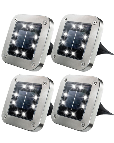 Shop Bell + Howell 8 Led Outdoor Square Disk Lights - 4 Pack In Steel