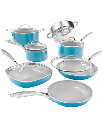 Shop Gotham Steel Aqua Blue 12pc Cookware Set