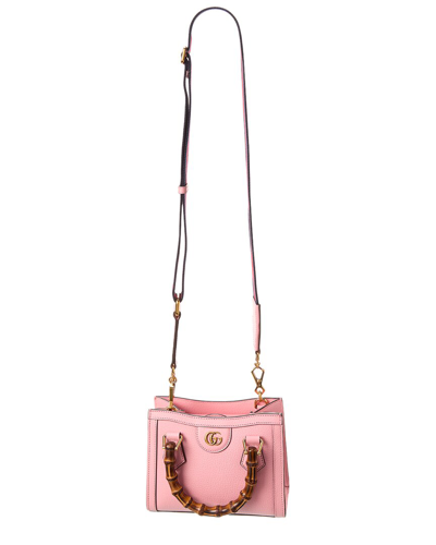 Shop Gucci Diana Mini Leather Tote In Pink
