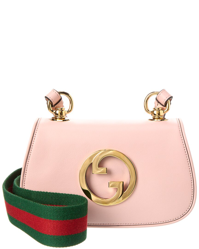 Shop Gucci Blondie Mini Leather Shoulder Bag In Pink