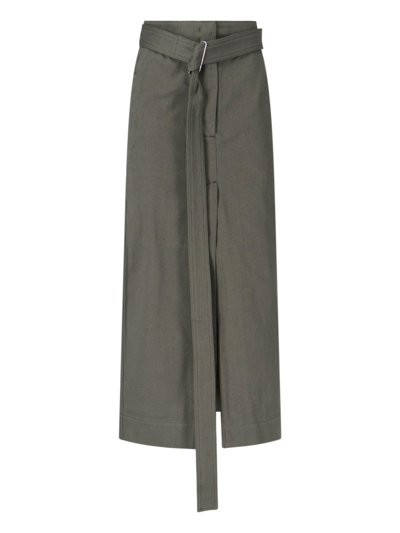 Shop Sa Su Phi Belt Detail Skirt In Green