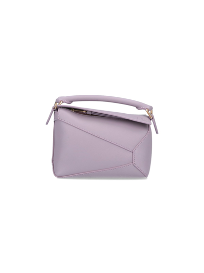 Shop Loewe Mini Bag "puzzle" In Purple