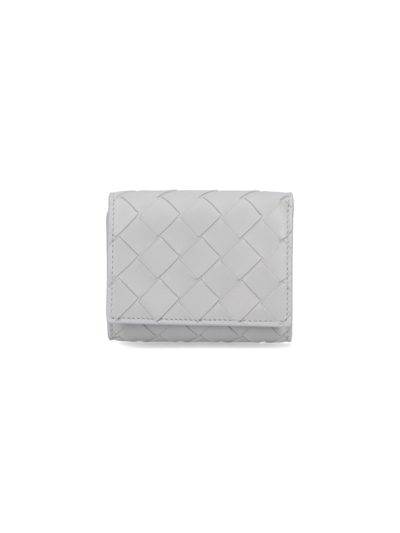 Shop Bottega Veneta Tri-fold Wallet In Gray