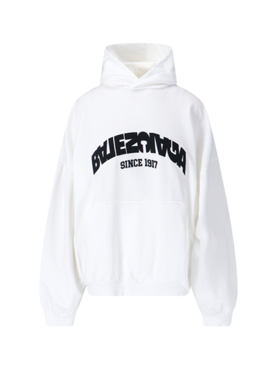 Shop Balenciaga Oversized Sweatshirt "back Flip" In White