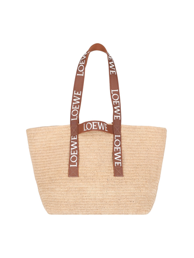 Shop Loewe "fold Shopper" Bag In Beige