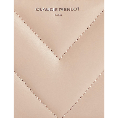 Shop Claudie Pierlot Womens Naturels Answer Logo-embossed Quilted-leather Wallet