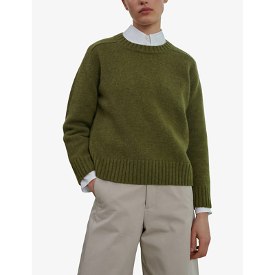 Shop Soeur Womens Green Envie Regular-fit Wool-blend Jumper