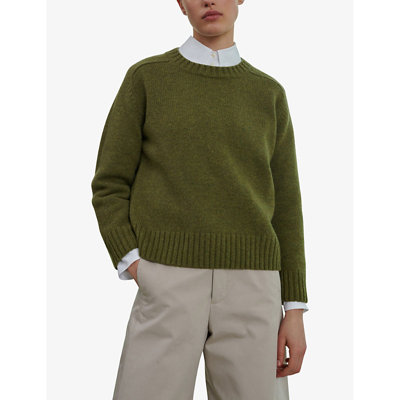 Soeur Womens Green Envie Regular-fit Wool-blend Jumper In Green
