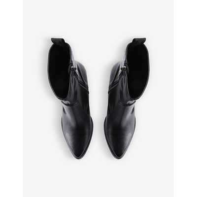 Shop Kg Kurt Geiger Womens Black Sabrina Pointed-toe Faux-leather Ankle Boots