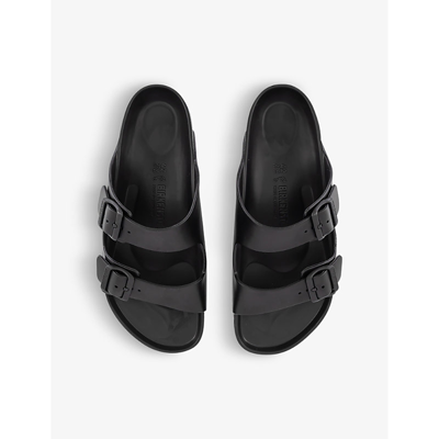Shop Birkenstock Men's Black Eva Arizona Double-strap Leather Sandals
