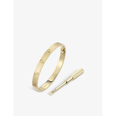 Shop Cartier Womens Yellow Gold Love Brushed 18ct Yellow-gold Bracelet