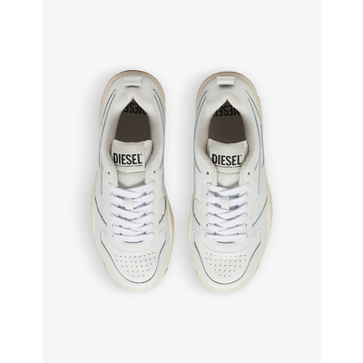 Shop Diesel Womens White S-ukiyo V2 Leather Low-top Trainers