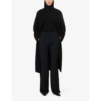 Shop Theory Women's Black Single-breasted Tie-belt Cashmere Coat