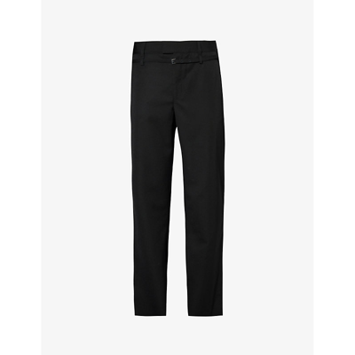 Shop Jacquemus Mens Black Le Pantalon Disgreghi Belted Straight-leg Wool Trousers