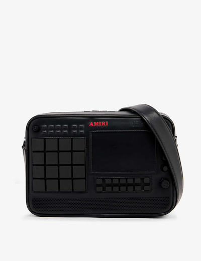 Shop Amiri Black Drum Machine Leather Cross-body Bag
