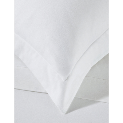 The White Company White Textured Super-king Cotton Flat Sheet In White