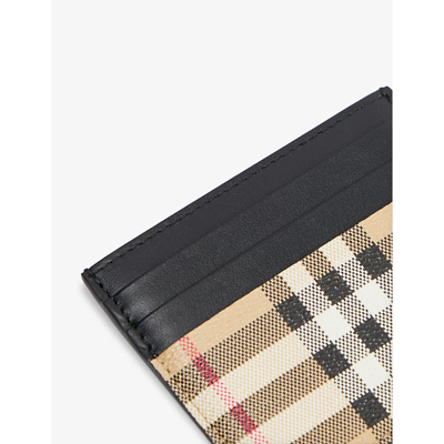 Burberry Archive Beige Sandon Check-print Faux-leather Card Holder In Archive Beige