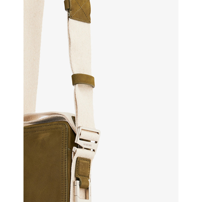 Shop Jacquemus Dark Khaki Le Cuerda Vertical Brand-plaque Leather Cross-body Bag