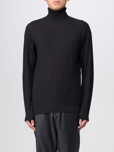 Shop Giorgio Armani Sweater In Cashmere And Silk Blend In Black
