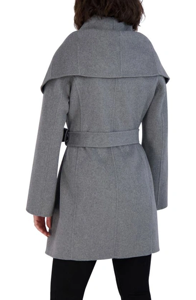 Tahari Marilyn Wool Blend Coat In Ash